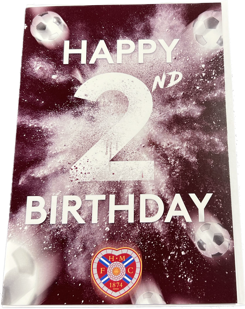 Maroon Age 2 Birthday Card