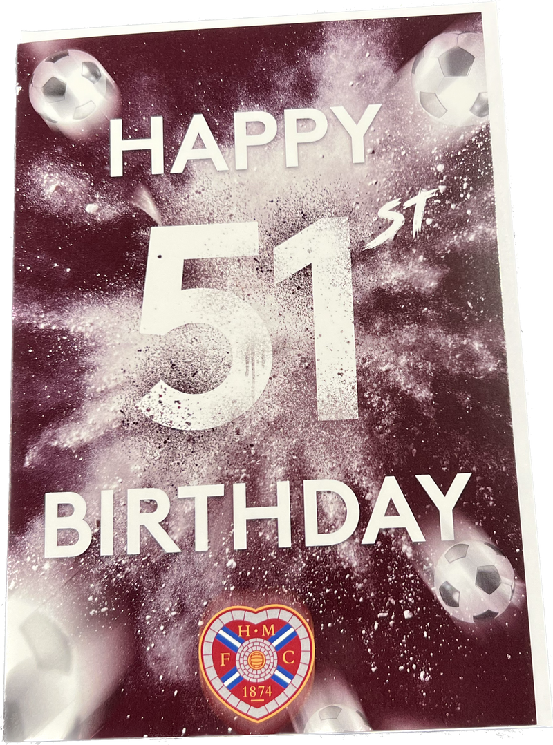 Maroon Age 51 Birthday Card