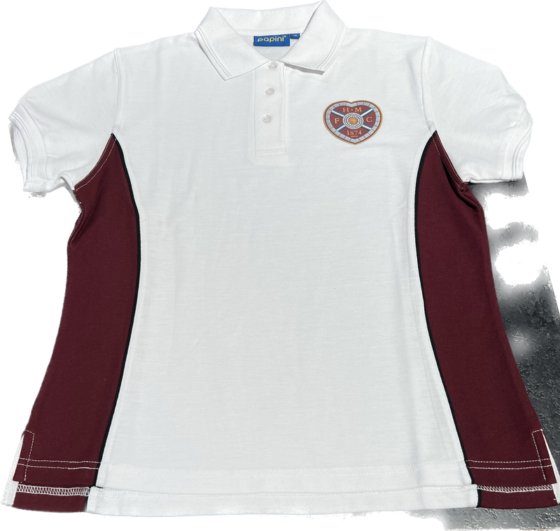 Ladies White/ Maroon Polo