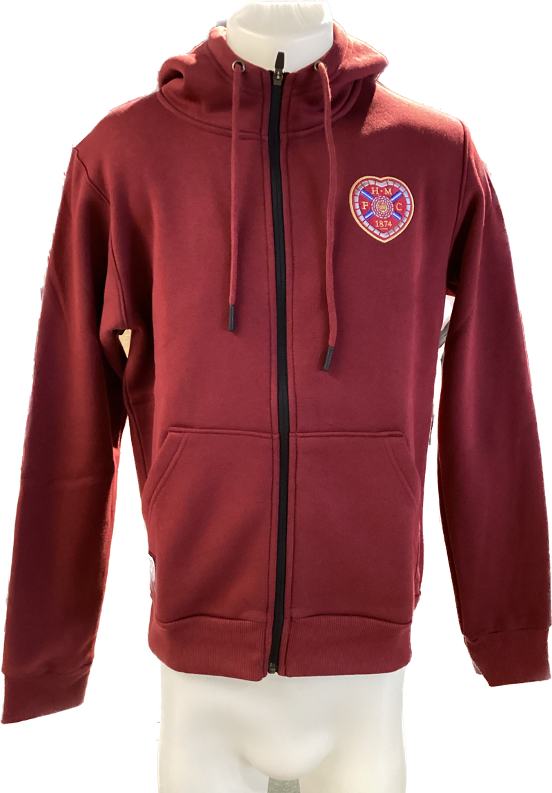 Maroon Crested Zip Hoody