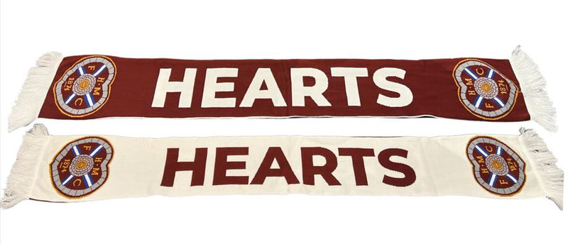 HEARTS (maroon one side/white other side) scarf