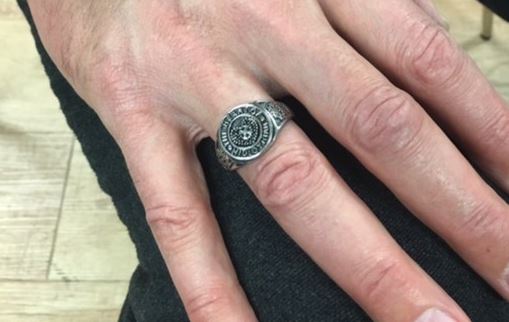 Stainless Steel Gents Heart of Midlothian Ring
