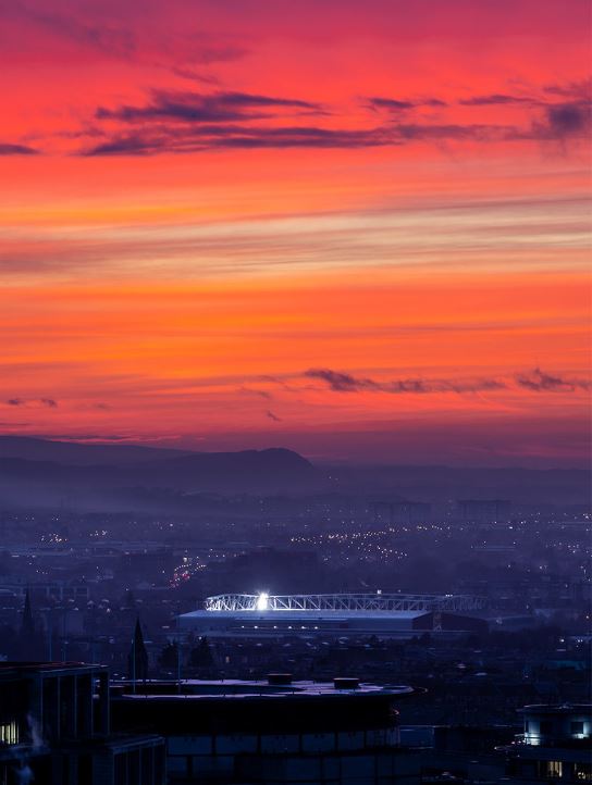 A4 Poster Tynecastle Sunset (photo by Tom Duffin)