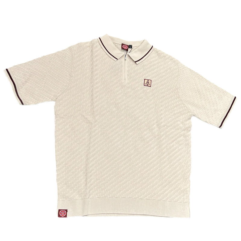 Herringbone 1/4 Zip Knitted Polo