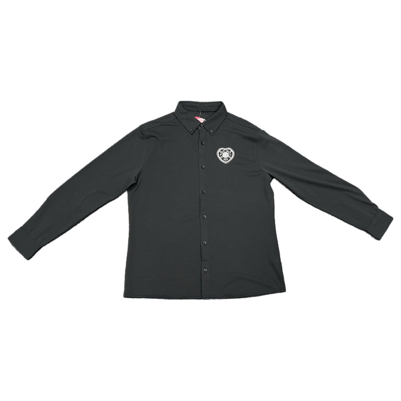 Tailored Fit Long Sleeve Pique Polo - Black