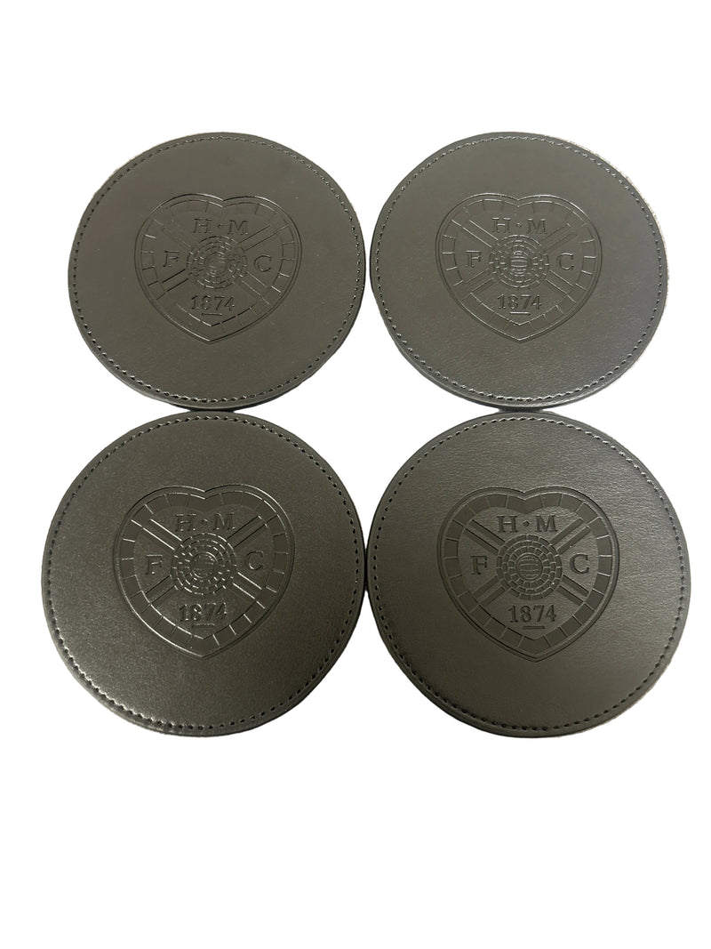 Black Leather Coasters 4 pack