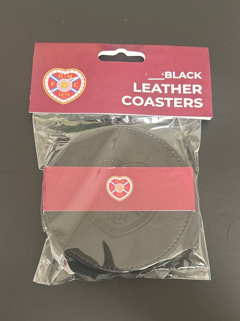 Black Leather Coasters 4 pack