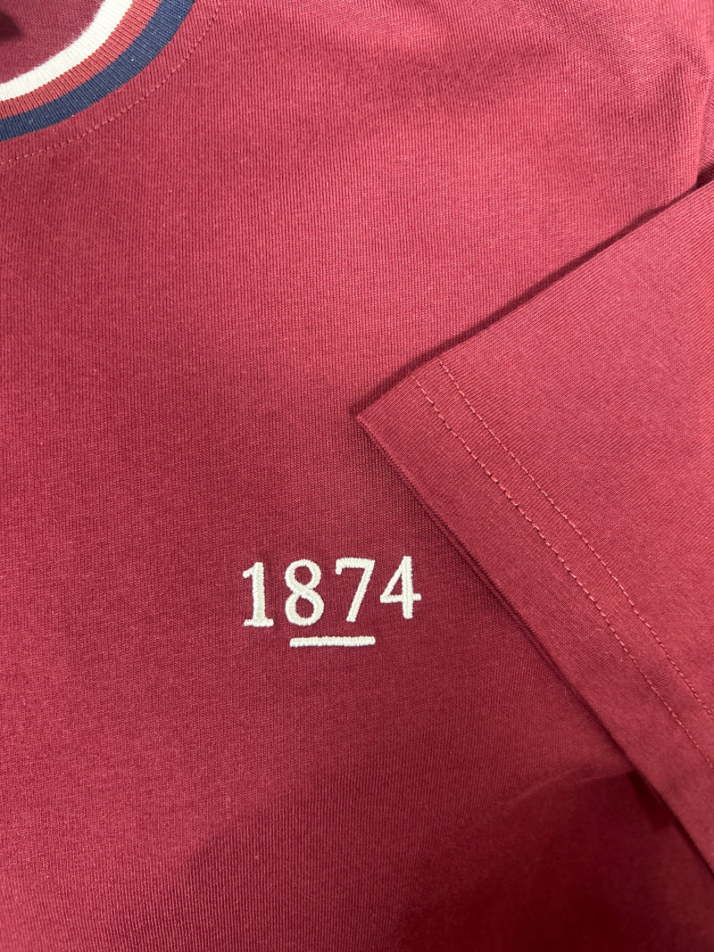 1874 Ringer Tee Maroon