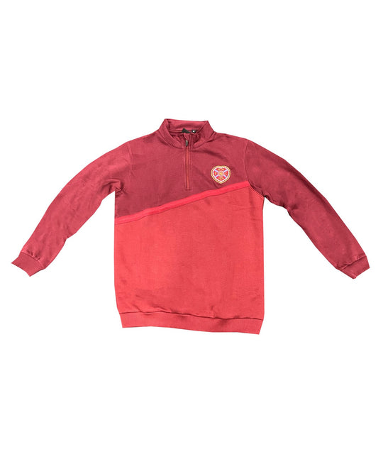 Maroon 1/4 Zip Diagonal Sweatshirt