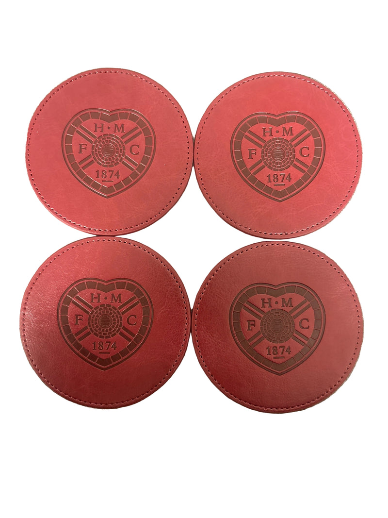 Maroon Leather Coasters 4 pack