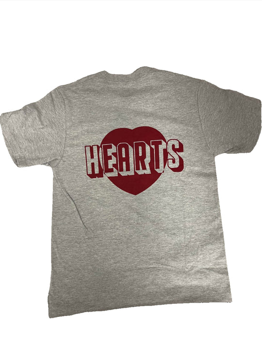 Grey HEARTS T-Shirt (logo on back of Shirt)
