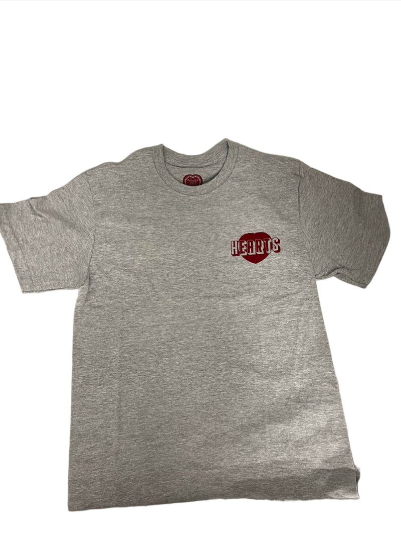 Grey HEARTS T-Shirt (small logo on chest)