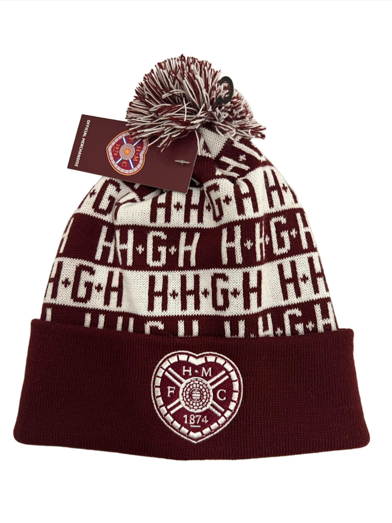 HHGH Multi Text Bobble Hat