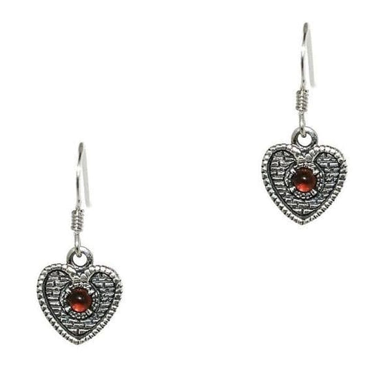 Sterling Silver & Garnet Heart of Midlothian earrings