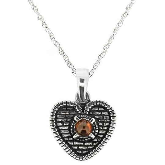 Sterling Silver & Garnet Heart of Midlothian Pendant (no chain)