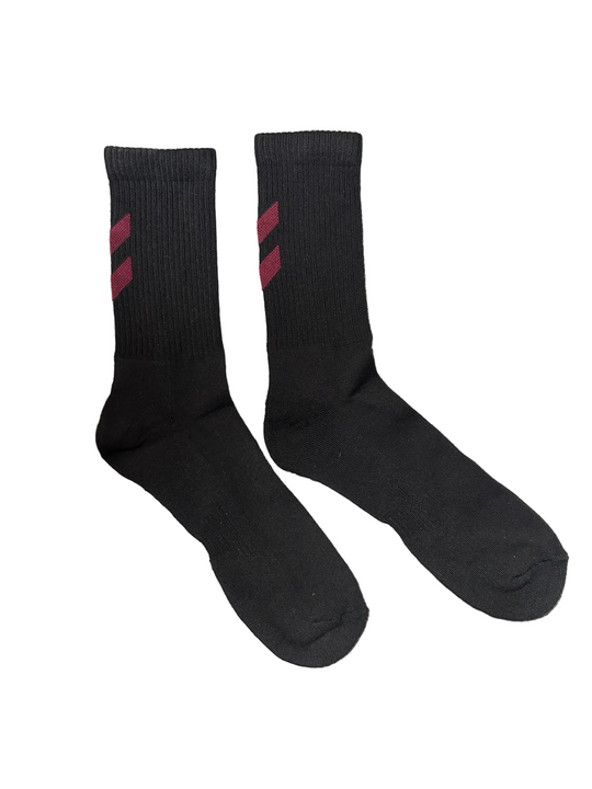 TRAVEL SOCKS 3 PACK - BLACK/MAROON