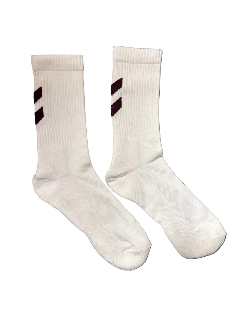 PLAYER TRAINING SOCKS 3 PACK - WHITE/MAROON