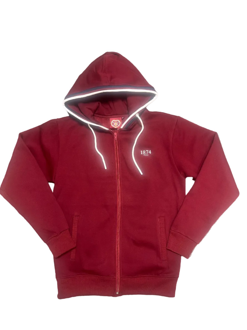 1874 Maroon Zip Hoodie