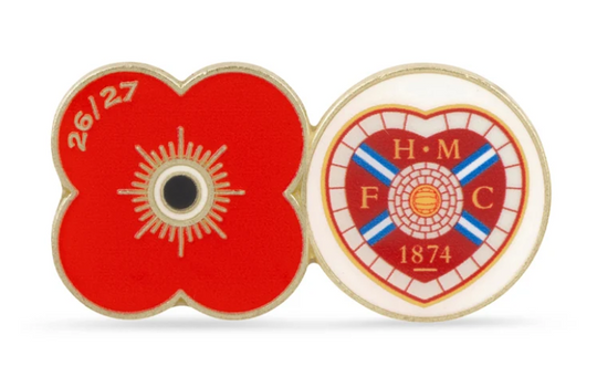 Hearts Poppy Football Pin 2026/27