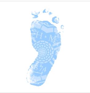 BB04 New Baby Card - Blue Footprint