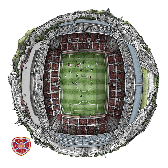 Tynecastle Park Globe by Staves Art (16"x16")