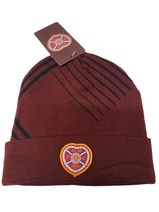 HEARTS Beanie Hat with Web Pattern