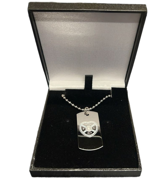 Stainless Steel Crest Dog Tag & Ball Chain