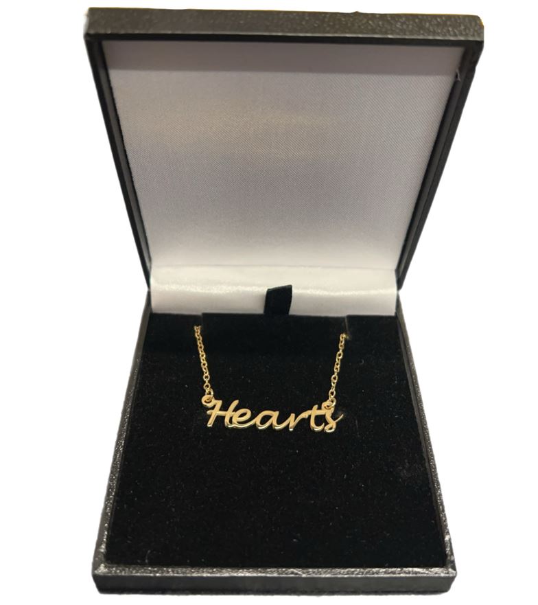 Stainless Steel  Gold Plated Hearts Name Dropper Necklace
