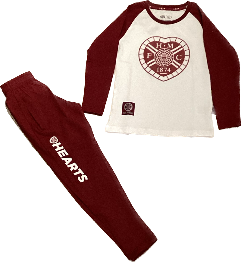 Kids Maroon and White PJs