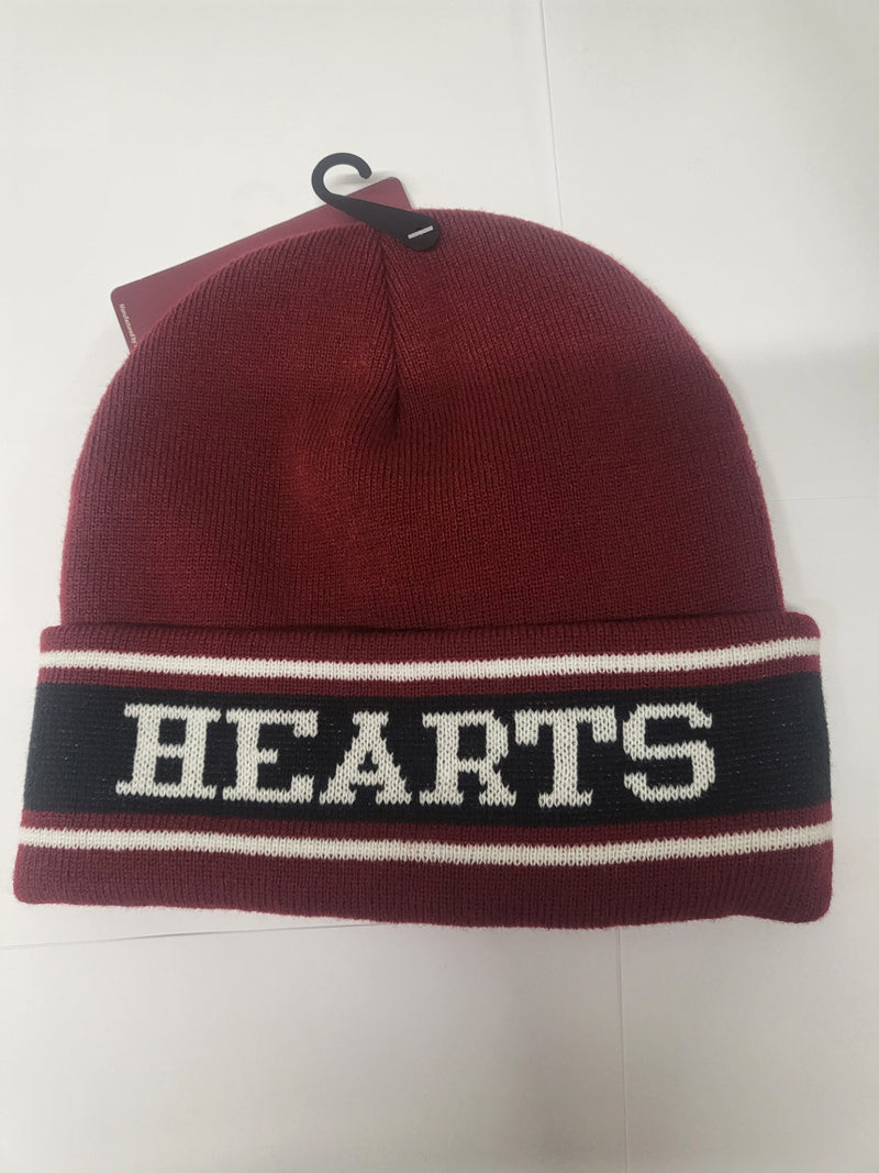 Maroon & Black HEARTS Beanie Hat
