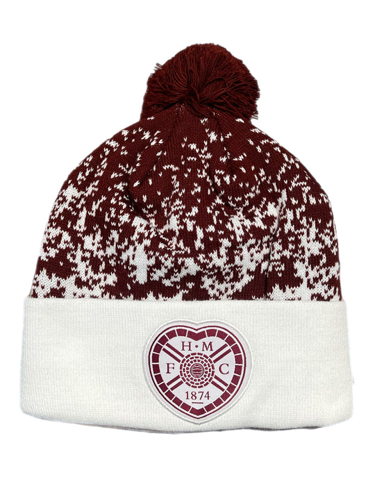 White/Maroon Shadow Bobble Hat