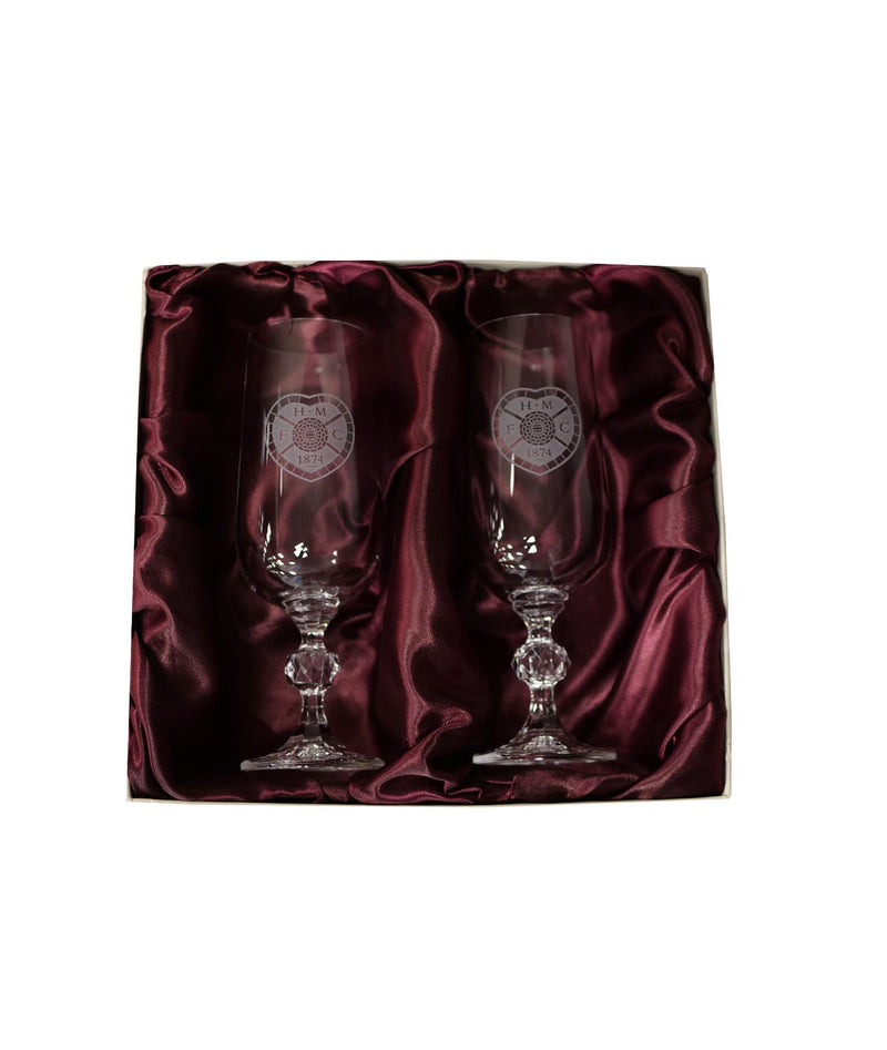 Pair of Champagne Flutes with club crest