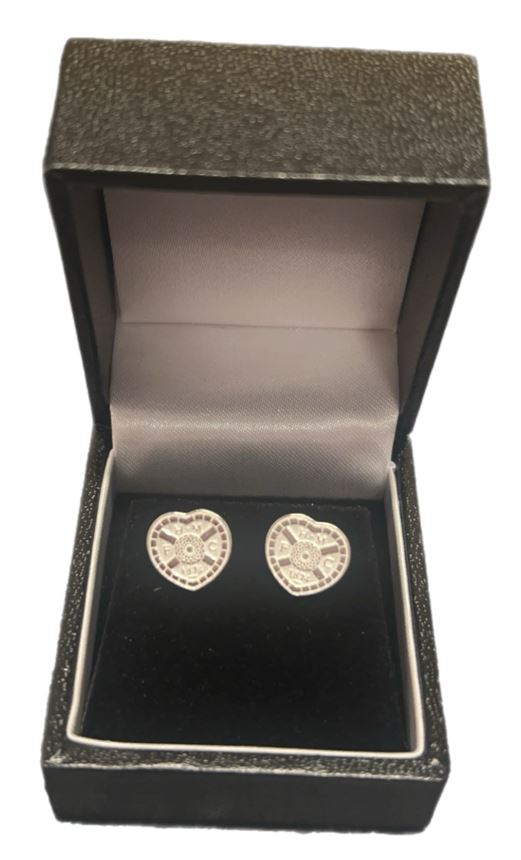 Sterling Silver Crest Earrings (pair)