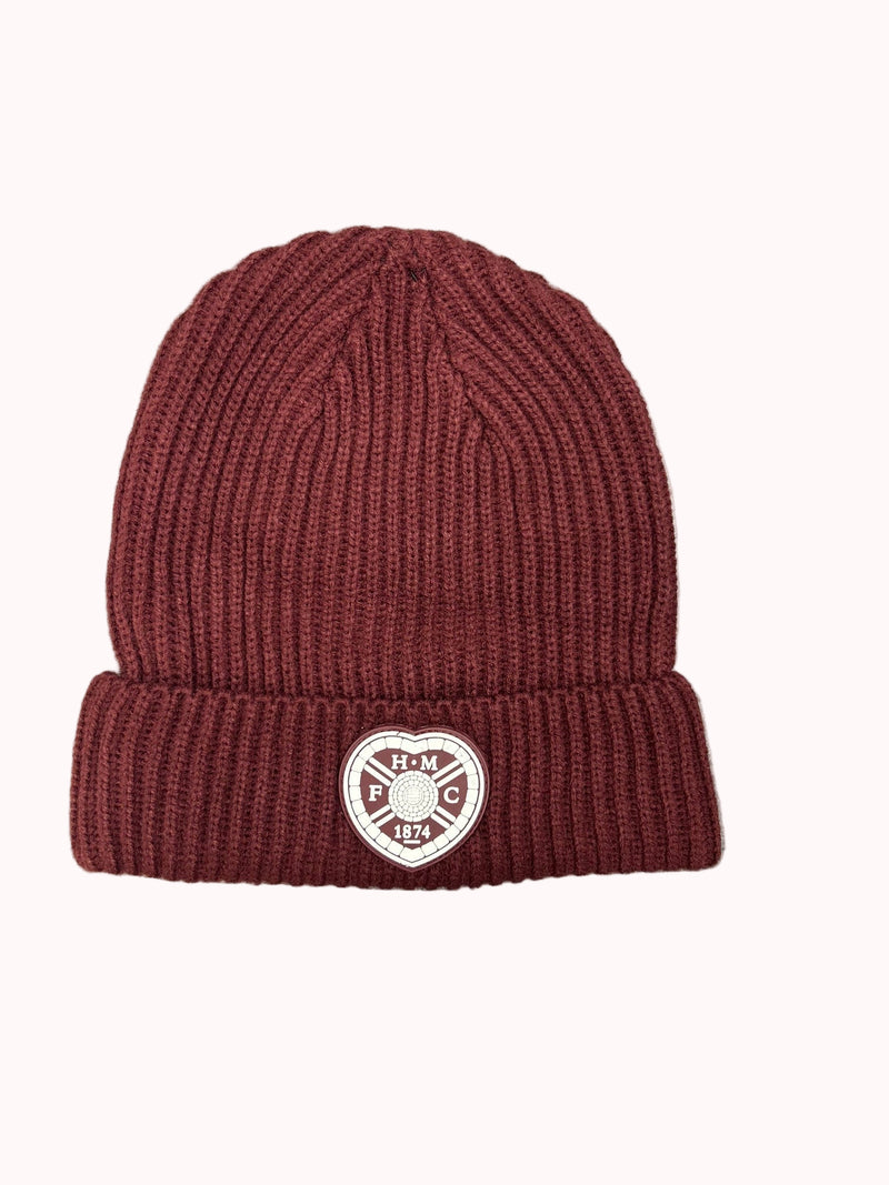 Hearts X Hummel Ribbed beanie Hat - Maroon/White