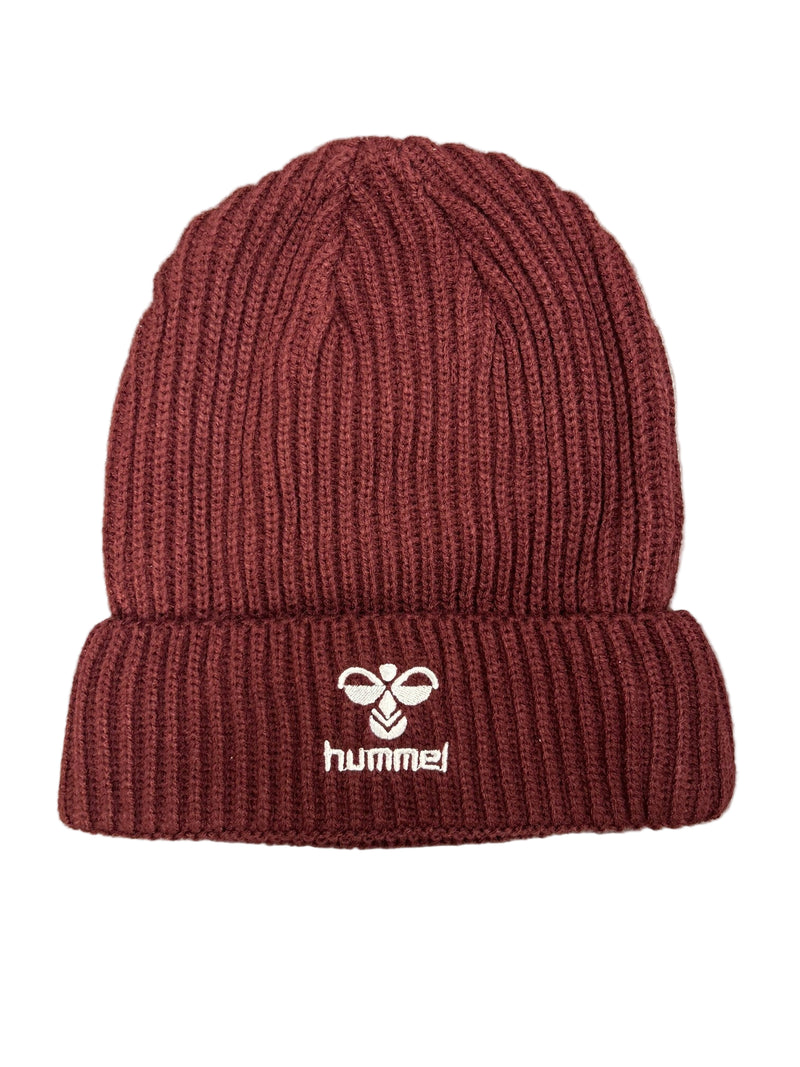 Hearts X Hummel Ribbed beanie Hat - Maroon/White