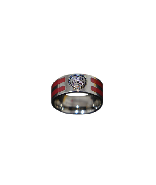 Colour Stripe Crest Band Ring