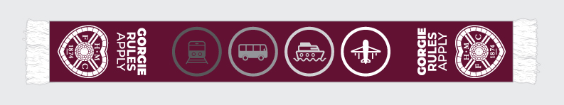 Euro Style Scarf - Gorgie Rules apply design