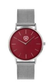 Ladies Slim Mesh Silver Watch