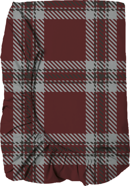 Tartan Style Single Fitted Sheet